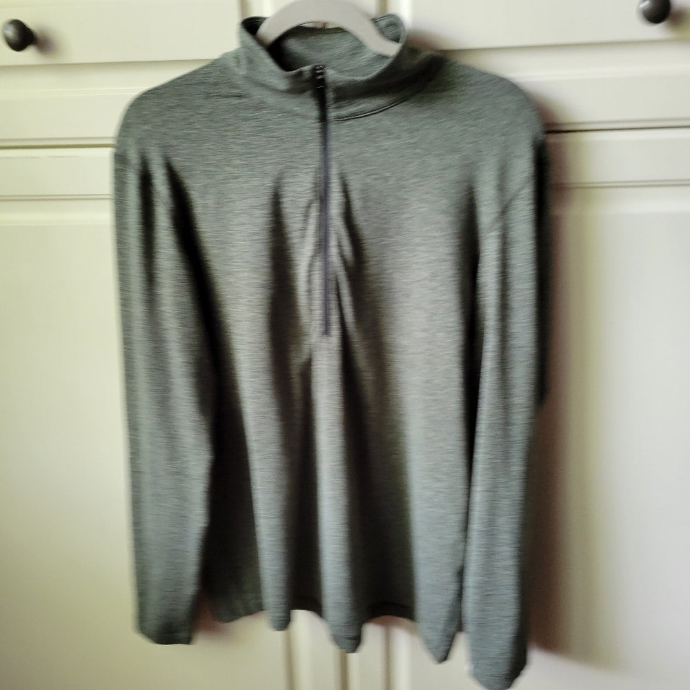 Lululemon Mens L Heathered Green Soft Jersey 1/2 Zip Pullover
